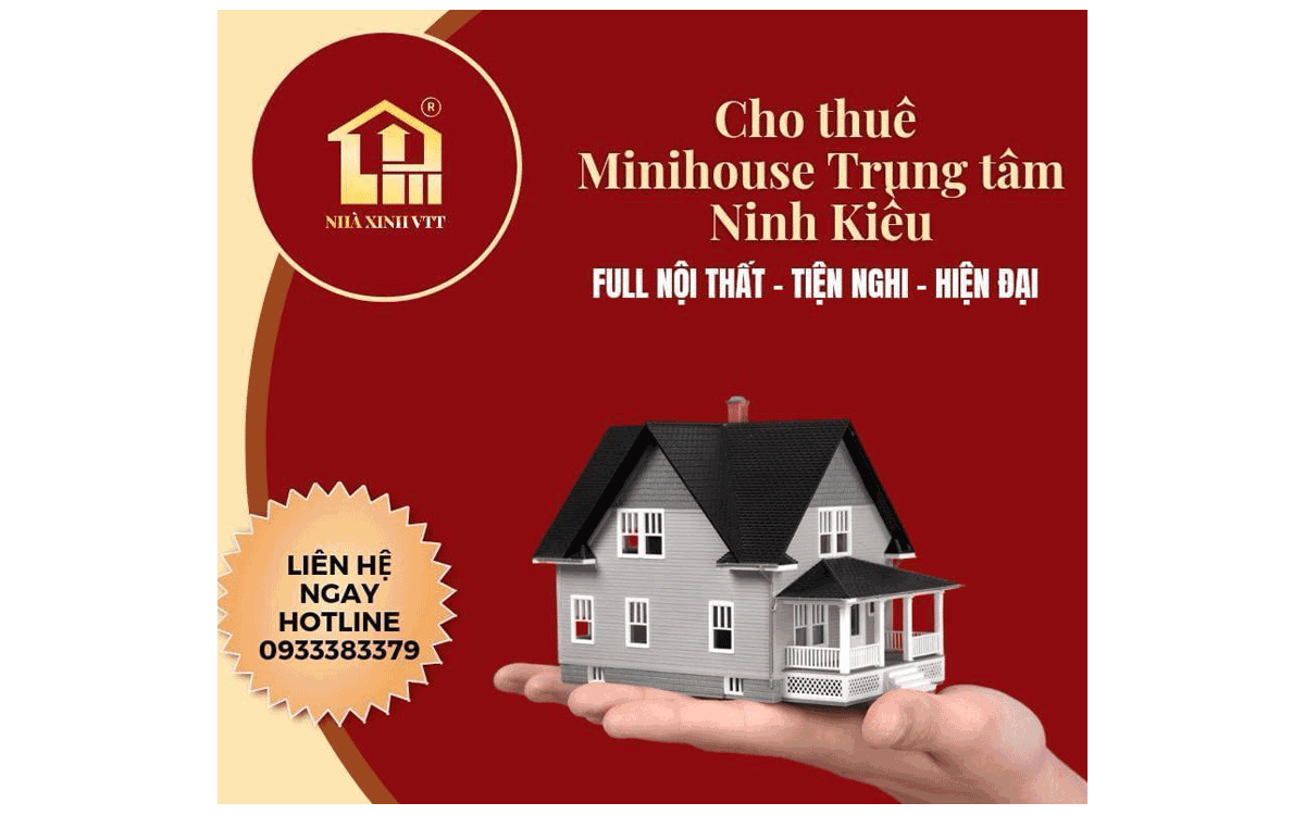 Cho thuê mini house Cần Thơ trung tâm Ninh Kiều chưa tới 3 triệu/tháng