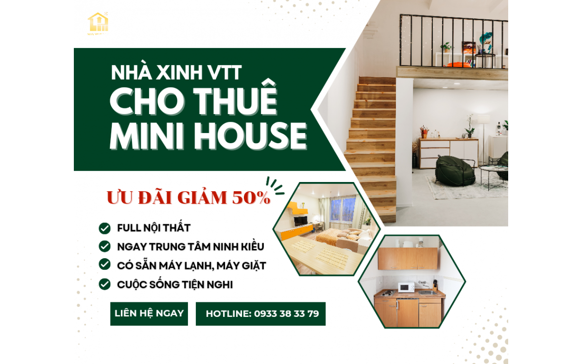 Ưu đãi hấp dẫn tháng 2: giảm đến 50% khi thuê mini house Ninh Kiều
